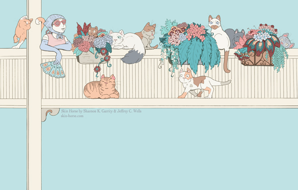 April 2020 Wallpaper: Balcony Cats